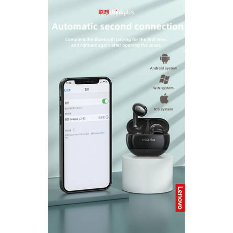 LENOVO - Thinkplus -XT93 - Wireless Stereo Earbuds With Dual HD Mic - Black