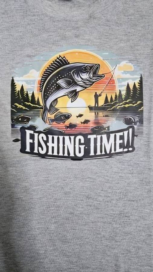 DTF Printed T-Shirt Fishing Time