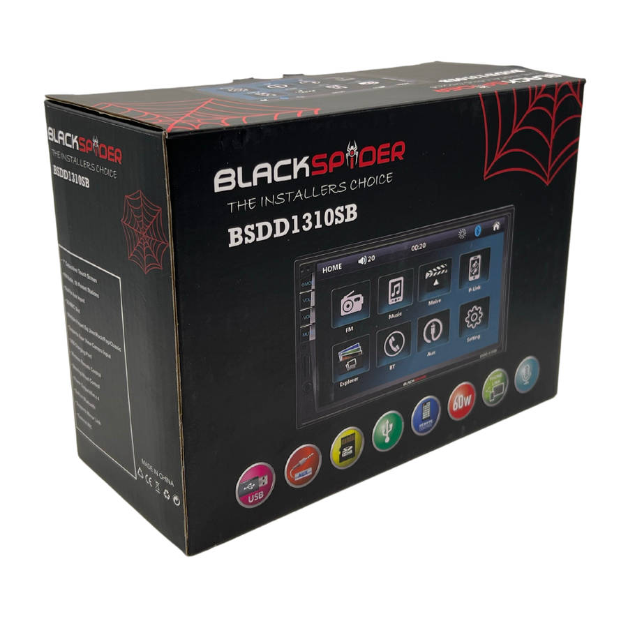 Blackspider BSDD1310SB Short Bass 2DIN Media Player with BT/USB/AUX