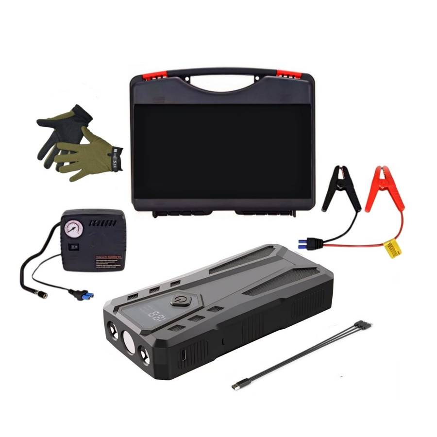 20000Mah 1000A Portable Jump Starter With 12V Air Pump, Carry Case & Gloves(PUMP SWITCH DEFECTIVE)