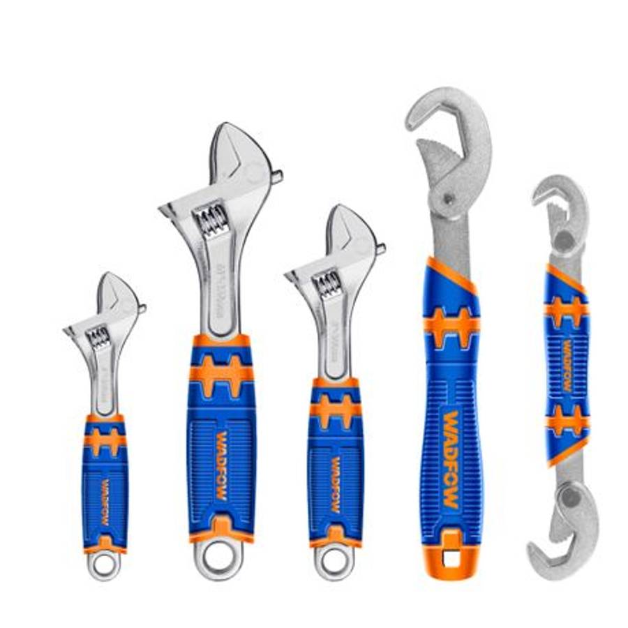 Wadfow - 5 Pieces Drop-Forged Adjustable Wrench Set - Wadfow - 5 Pieces Drop-Forged Adjustable Wr...
