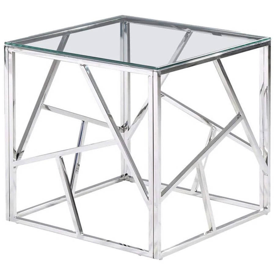 Cyprus Side/ End Table- Grey, Transparent