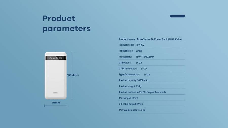 20000mah power bank fast charging - built in cables