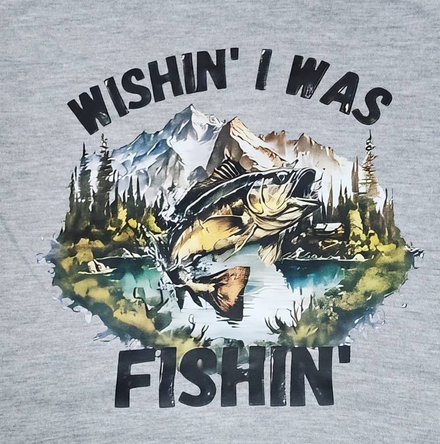 Printed T-Shirt Wishing Fishing - S