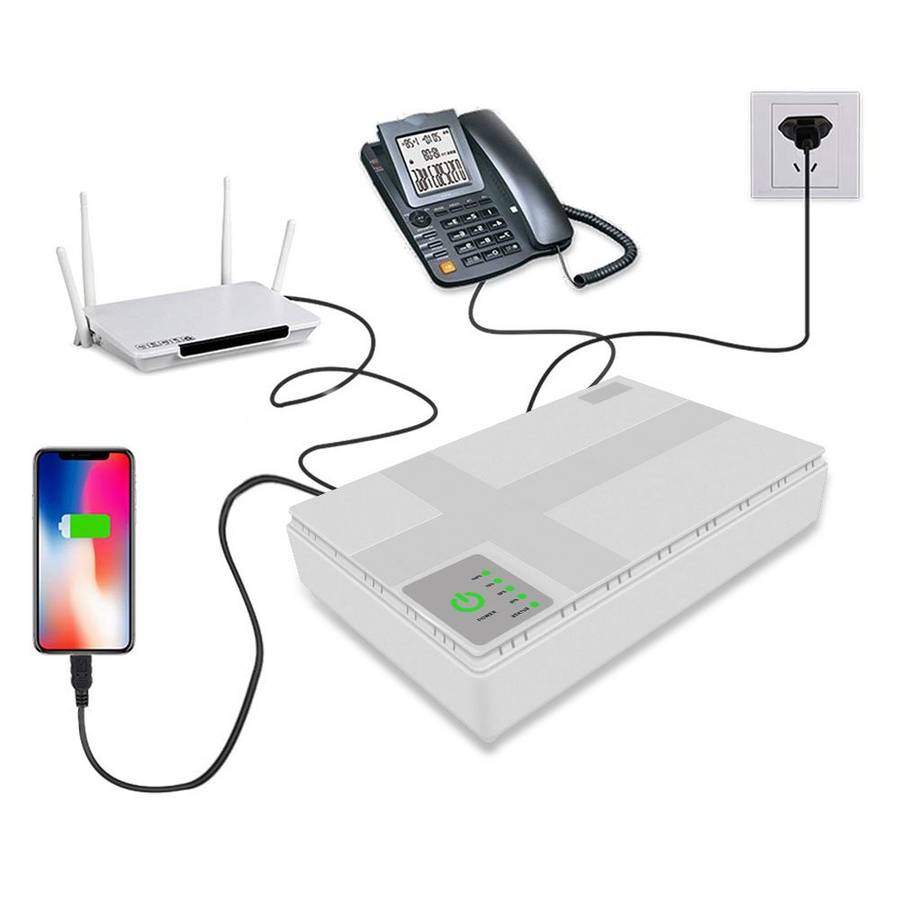 10400 mAh Mini UPS Backup Power Supply for Wifi Router and Support POE