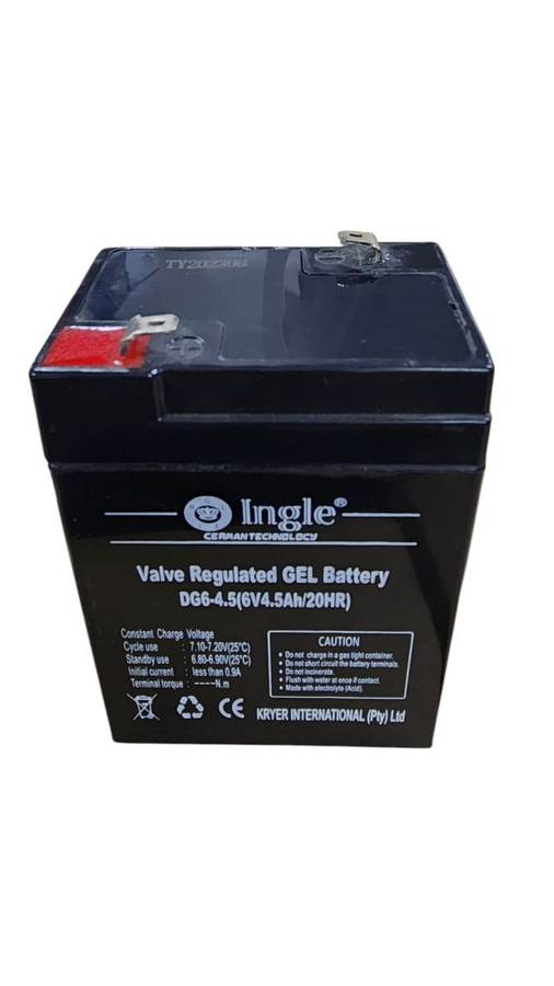 Ingle 6v 4.5Ah GEL Rechargeable Battery