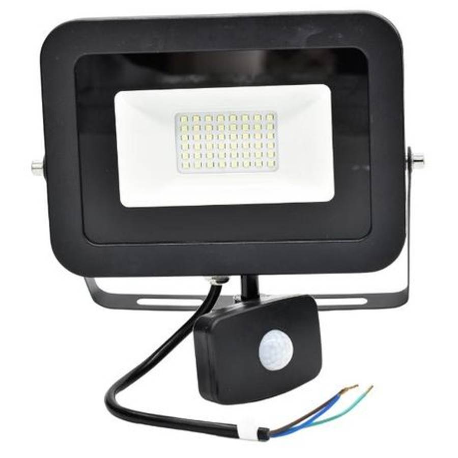 Waco - LED Floodlight with Sensor 50W Slimline - 6500K - Waco - LED Floodlight with Sensor 50W Sl...