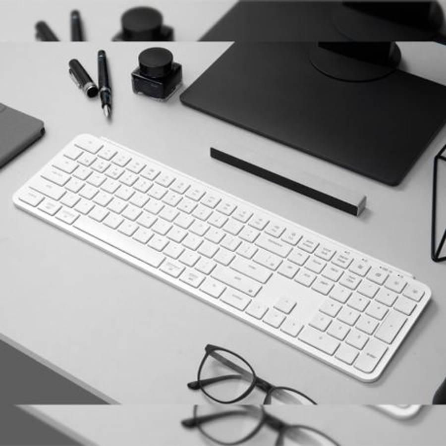 Keychron - B6 Pro Ultra-Slim 100% Wireless Keyboard - Ivory White - Keychron - B6 Pro Ultra-Slim ...