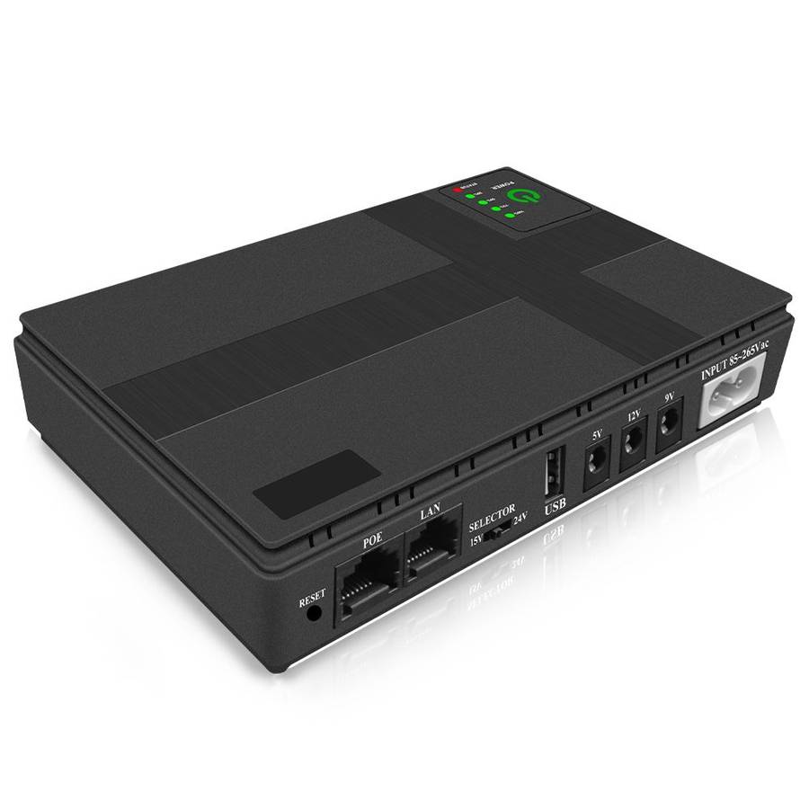 10400 mAh Mini UPS Backup Power Supply for Wifi Router and Support POE