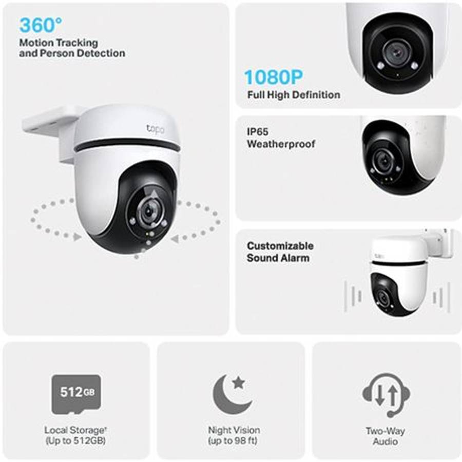 Tp-Link - Tapo C500 Outdoor Pan/Tilt Security WiFi Camera with AI Detection - Tp-Link - Tapo C500...