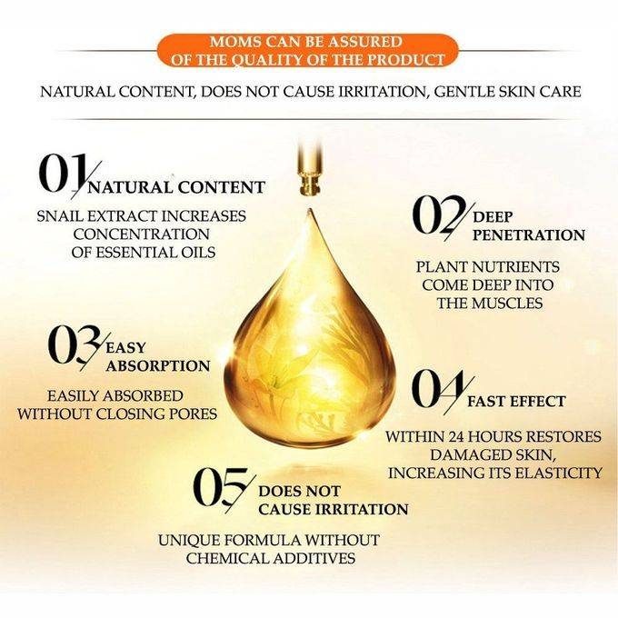 Snail Extract Stretch Mark, Cellulite, Scar Remover Essential Oil 30ml