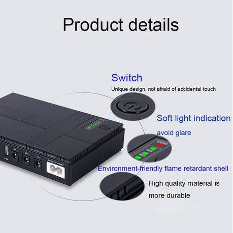 15000 Mah Backup UPS MINI Wifi Router Charger DC 24, 15, 12, 9, 5V