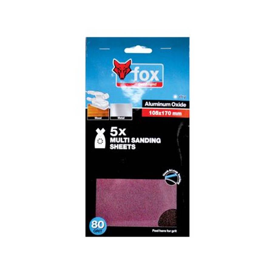 Fox - Multi Sanding Paper 80G (5) - Fox - Multi Sanding Paper 80G (5)