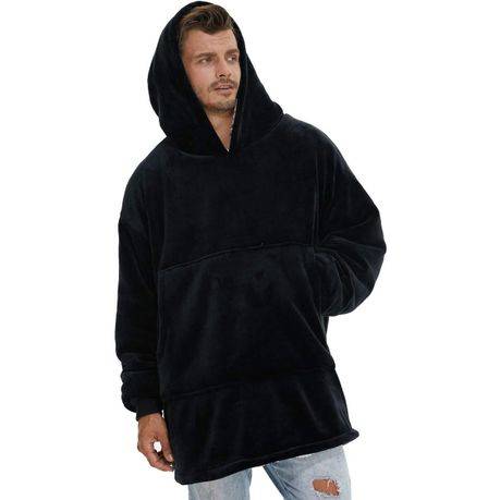 Huggle blanket Hoodie, Ultra Plush Blanket - One Size fit all - Black