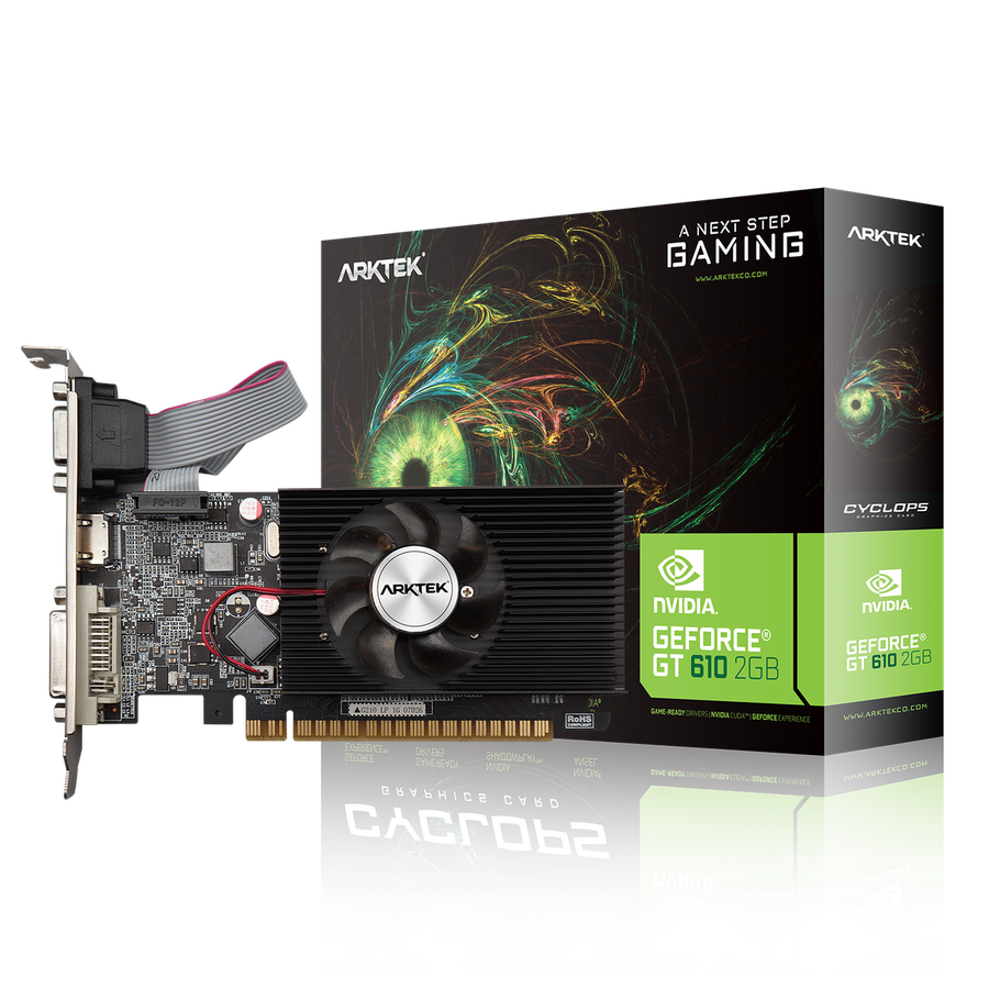 Arktek Nvidia GT610 2GB DDR3 64-bit HDMI / DVI / VGA Graphics Card