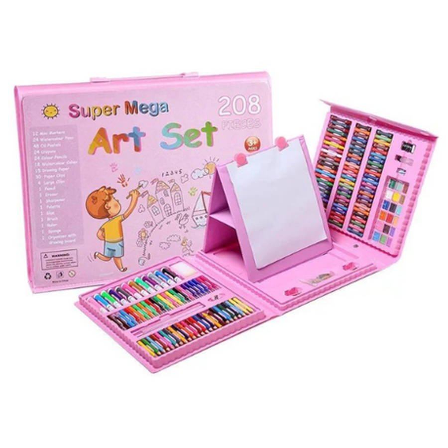 Super mega art set 208 pieces - Pink