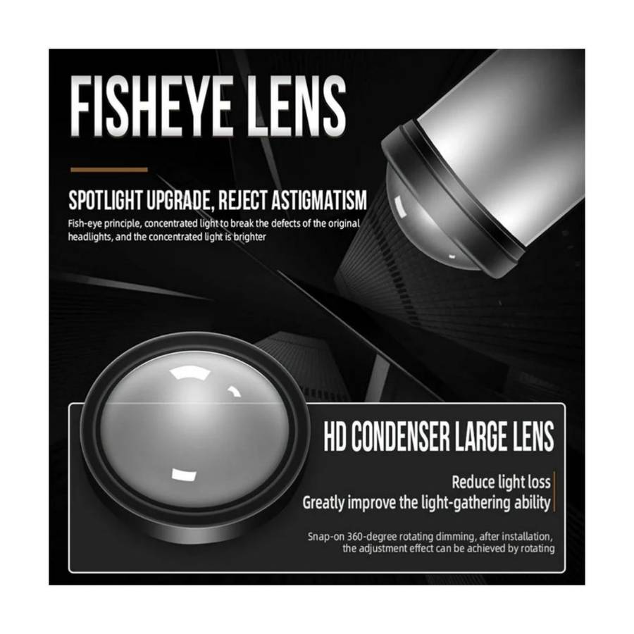 H4 14000LM 70W Mini Lens LED Projector Headlight Bulbs -CSP Chip, Pack of 2
