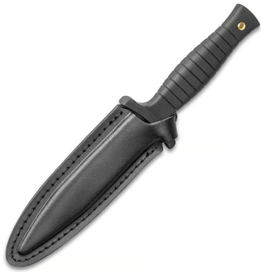 Dubble sided bladeTactical Boot Knife with Clip-on Leather Sheath