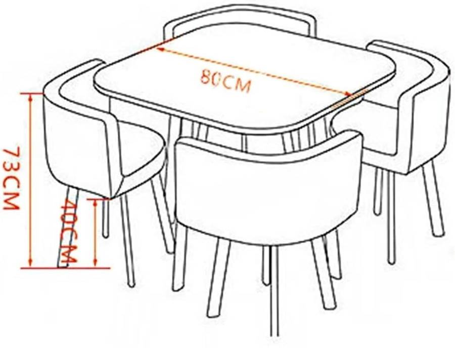Modern Dining Set - 5 Piece Set-Grey