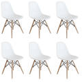 6 Wooden Leg Chairs (white)