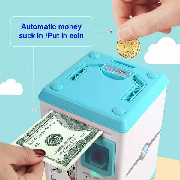 Kids ATM Fingerprint Password Money Box