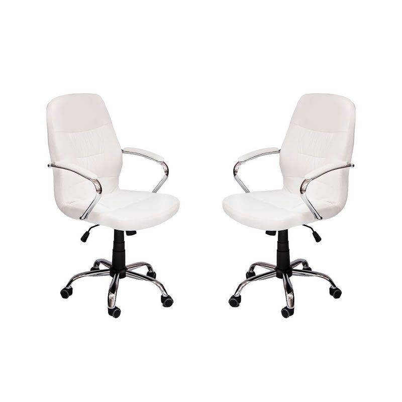 Set Of 2 High Back PU Leather Swivel And Tilt Office Chair 810-Black or White