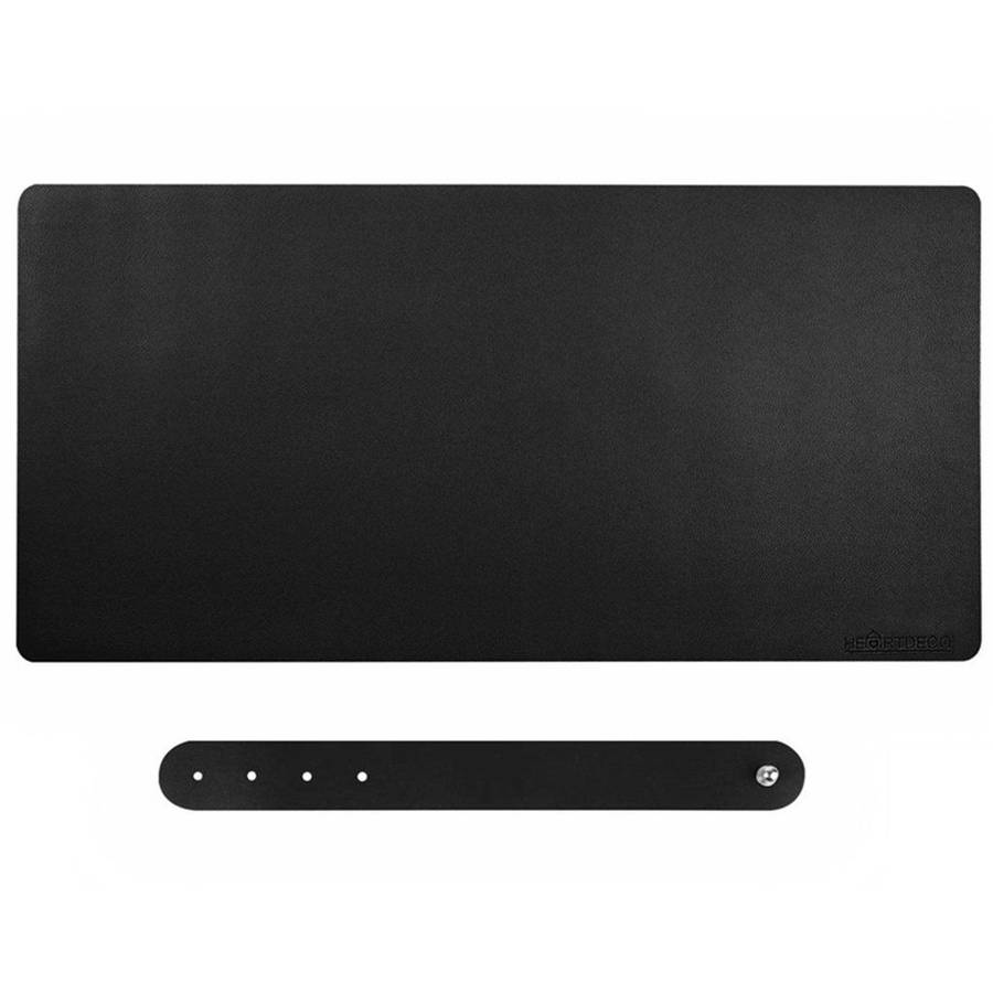 90x45cm Double Side PU Leather Office  Computer Mouse Keyboard Table Cushion BLACK