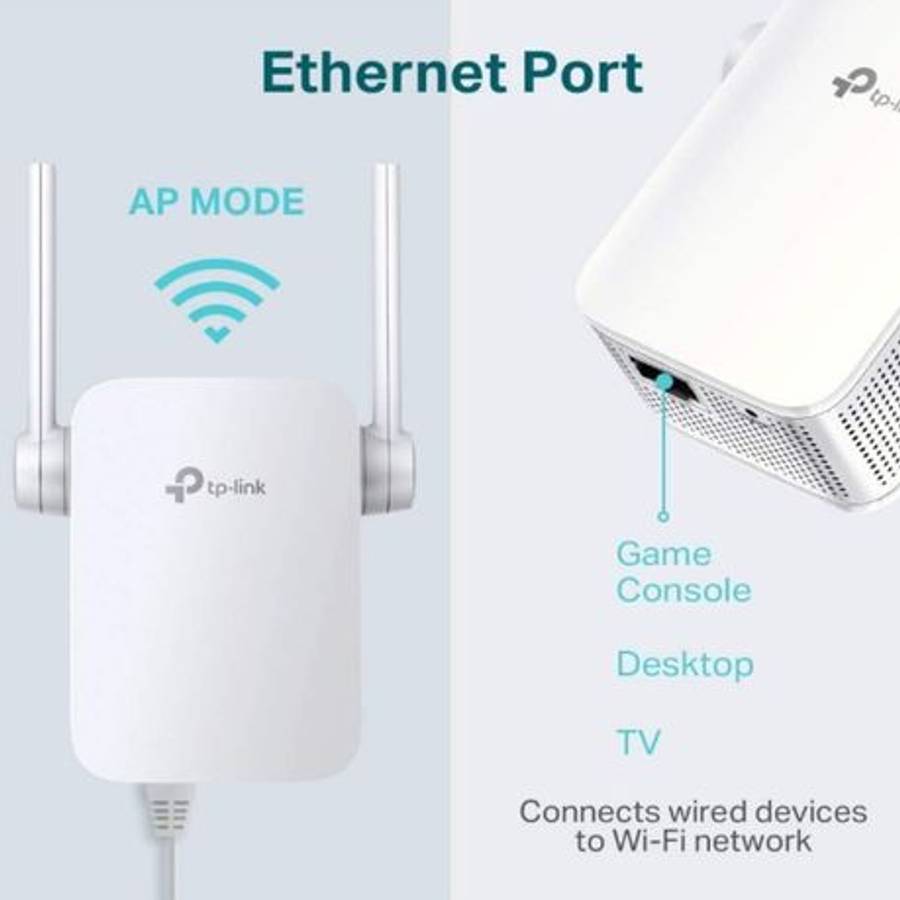 Tp-Link - TL-WA855RE 300Mbps Wi-Fi Range Extender with External Antennas - Tp-Link - TL-WA855RE 3...