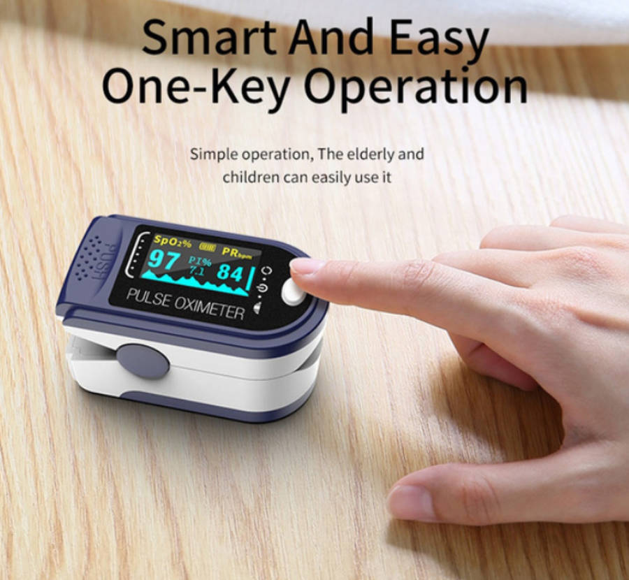 Oximeter Fingertip Pulse Oxygen Sensor with Perfusion Index - Blue
