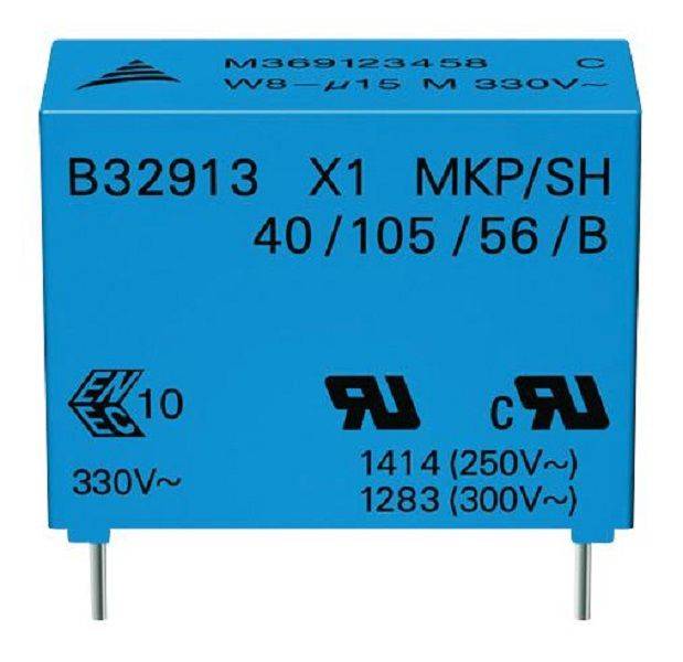 Epcos (B32912A5104M000) Safety Capacitor, Metallized PP, Radial Box - 2 Pin