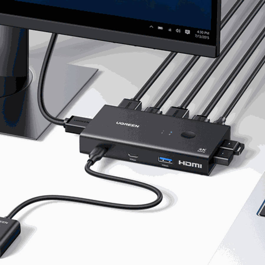 Ugreen - HDMI 2.0 Kvm Switch 2-In-1 Out - Ugreen - HDMI 2.0 Kvm Switch 2-In-1 Out
