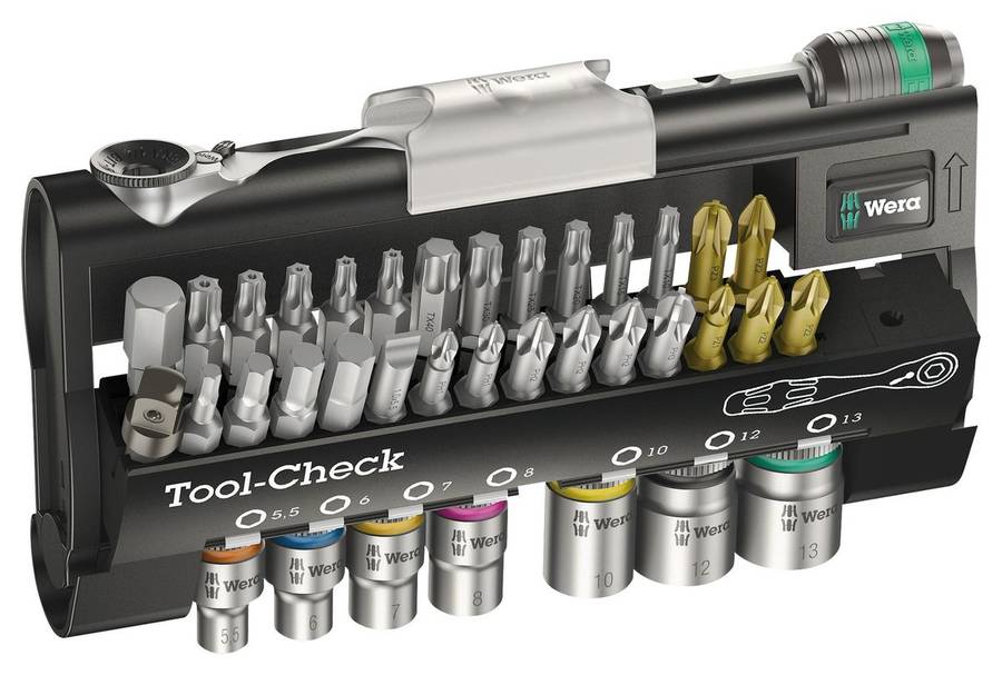 Wera (TOOL-CHECK 1 SB) Assortment Set, Ratchet, Socket, 38 Pieces