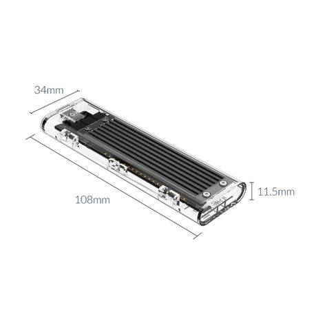 5Gbps Transparent M2 NGFF to USB3.1 Type-C Enclosure