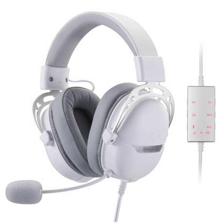 Redragon - Over-Ear Aurora Gaming Headset - White - Redragon - Over-Ear Aurora Gaming Headset - W...