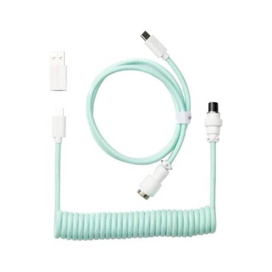 Keychron - Coiled Aviator Cable - Mint/Straight - Keychron - Coiled Aviator Cable - Mint/Straight