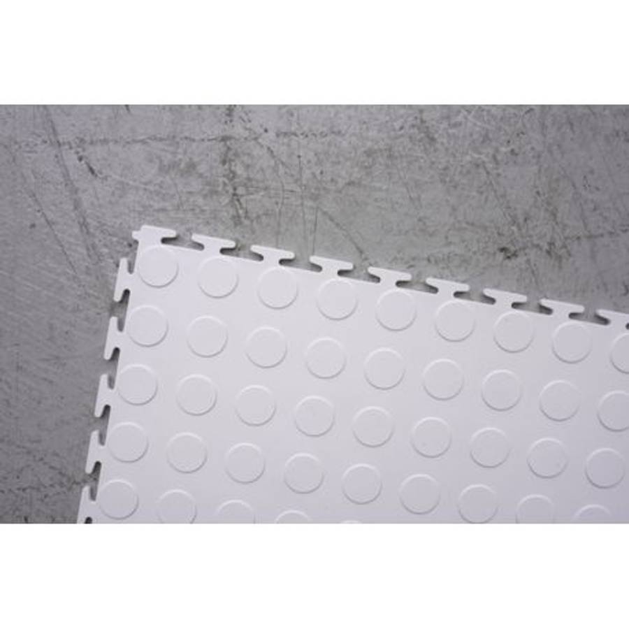 PVC Interlocking Rubber Floor Tile - Gym Mats (Pack of 4 - 1sqm) - White
