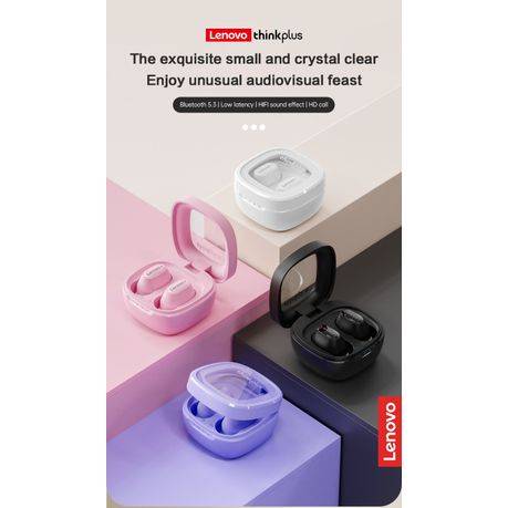 Lenovo - XT62 -Transparent Design Wireless Noise Cancelling Earphones- Pink