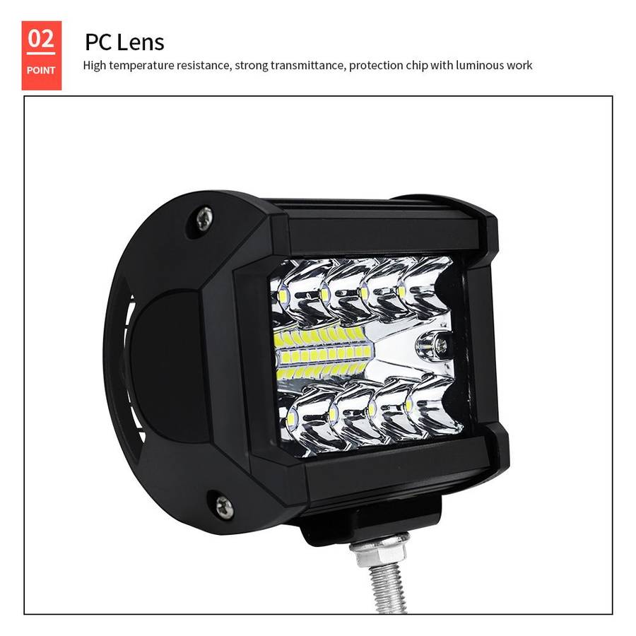 Used 4 Inch 60W LED Work Light Bar for Driving Offroad Boat Car Tractor etc