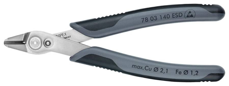 Knipex (78 03 140 ESD) Cutter, Precision, 140 mm, Shear, 2.1 mm, 54 °