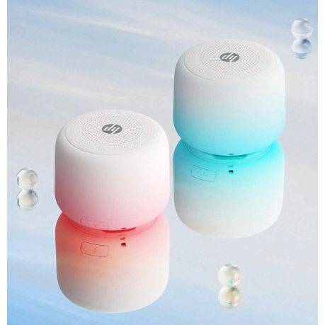 HP - BTS07 - Waterproof Bluetooth Speaker With Hi-Fi Sound - White/Pink