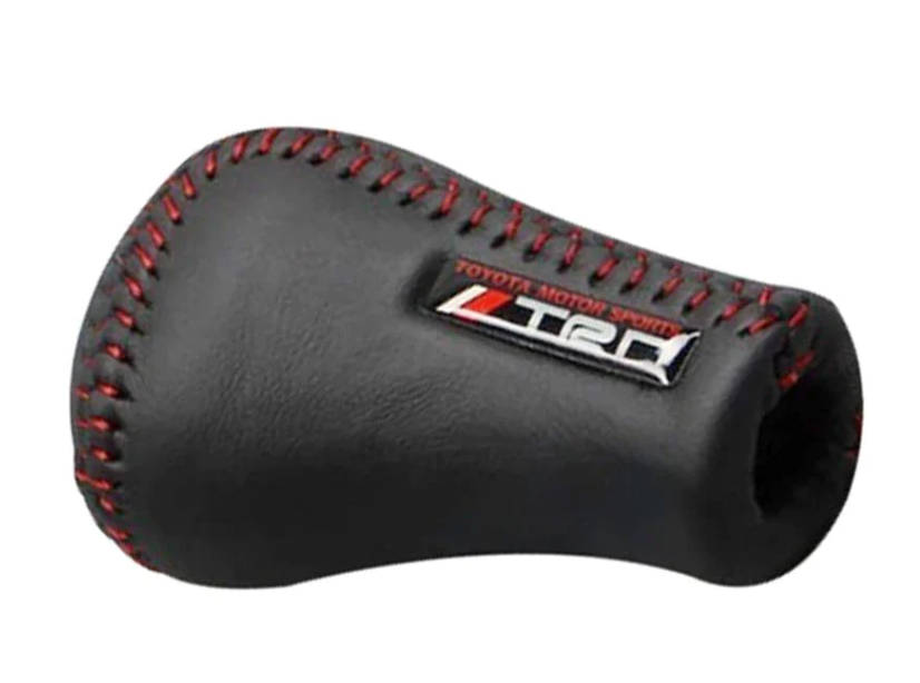 TRD Sports Leather Look Gear Knob (Black & Red)