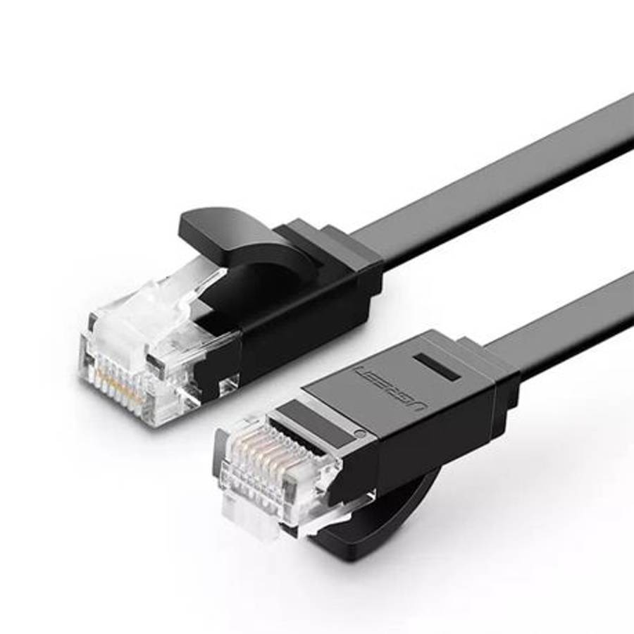 Ugreen - NW102 Cat6 U/UTP Flat Ethernet Cable 2m - Black - Ugreen - NW102 Cat6 U/UTP Flat Etherne...