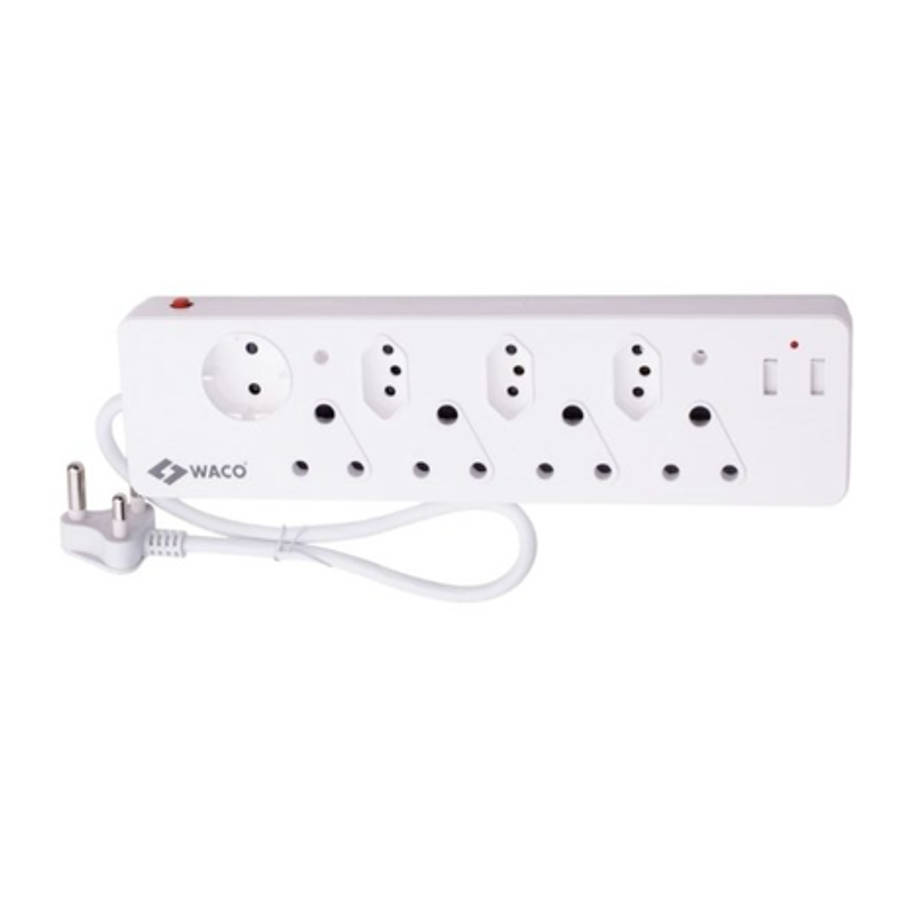 Waco - 8 Way Multiplug with USB Chargers and Shutters - Waco - 8 Way Multiplug with USB Chargers ...