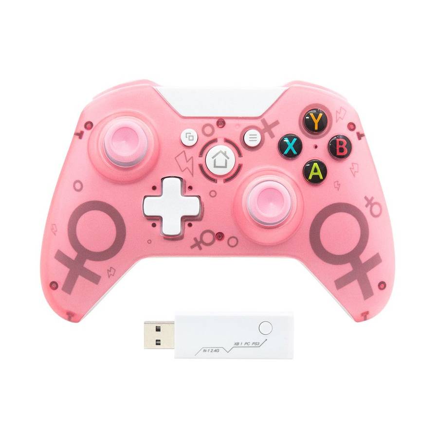 N-1 2.4G Wireless Controller for Xbox One, PC and PS3 - Pink - OPEN BOX