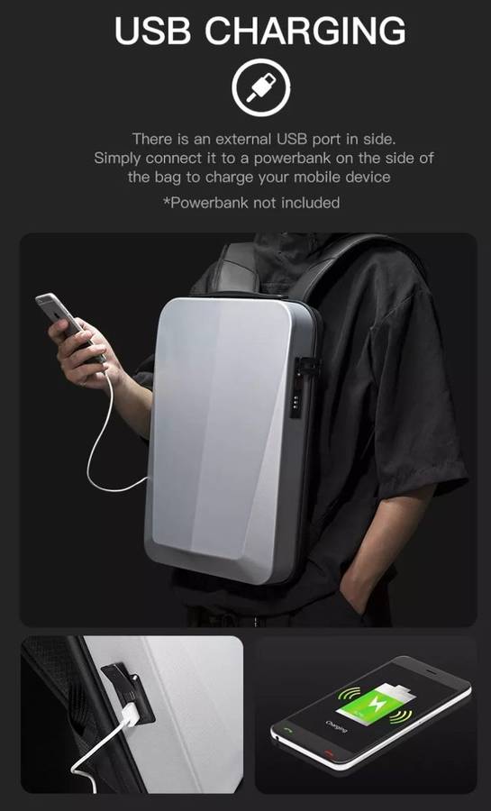 Laptop Backpack - Hard Shell - Anti-theft - 15 inch - Black