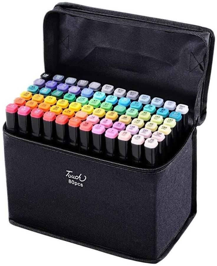 80 Pieces Of Double Head Alcohol Oil Color Art Marker Set