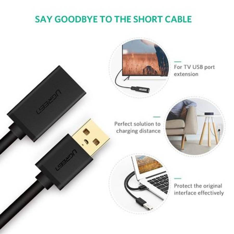 Ugreen - USB 3.0 Extension Cable  Male to Female, 5Gbps Data Transfer  2m - Ugreen - USB 3....