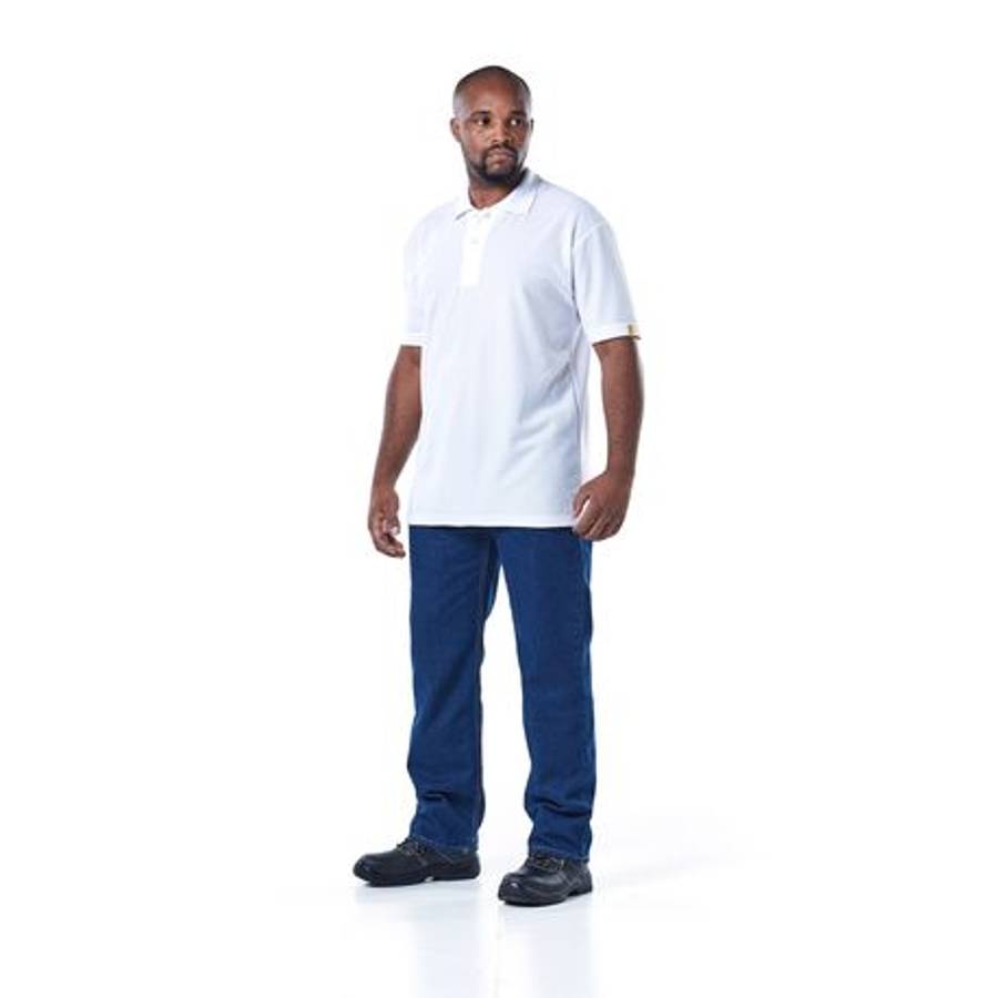 Dromex - Golf Shirt, 100% Polyester - White - 4XL - Dromex - Golf Shirt, 100% Polyester - White -...