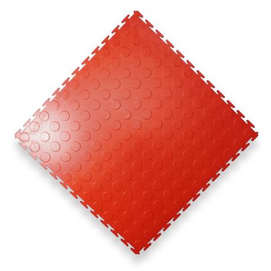 PVC Interlocking Rubber Floor Tile - Gym Mats (Pack of 4 - 1sqm) - Red