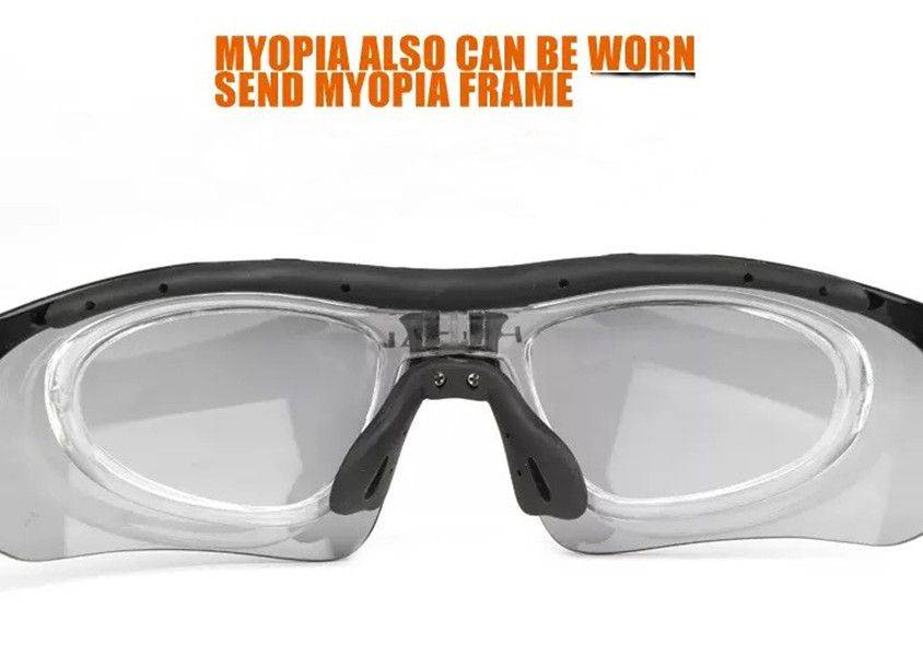 POLARIZE UV400 Sports Sunglasses with 5 Interchangeable Lenses with Carry Case - Black